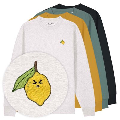 Pull brodé – Citron