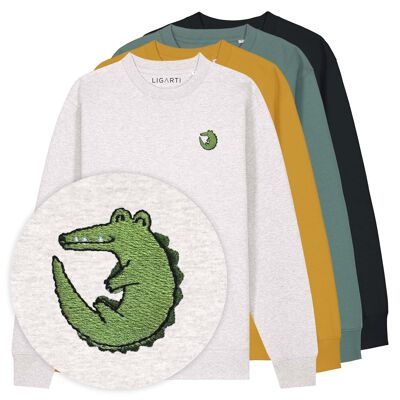 Pull brodé – Ali le crocodile
