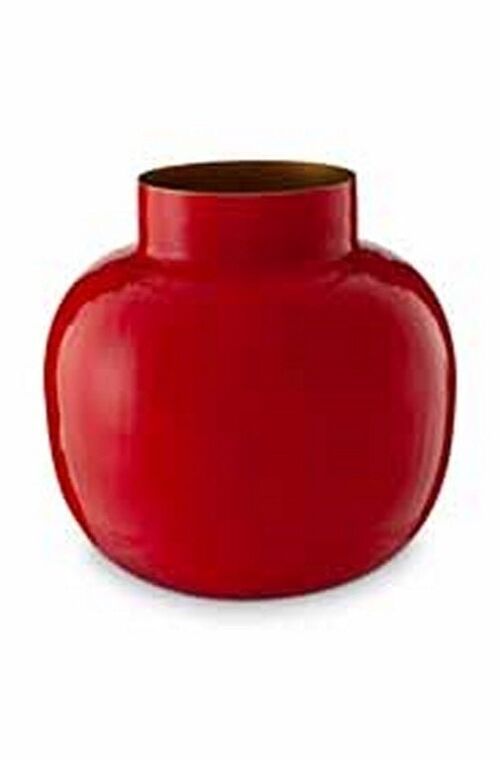 PIP Vase métal rond Blushing Rouge 25cm