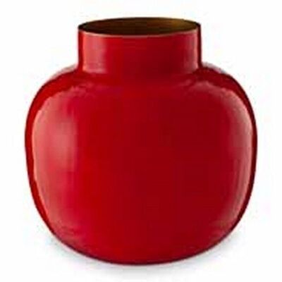 PIP Vaso rotondo in metallo Rosso arrossato 25cm