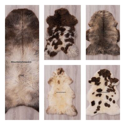 Tappeto originale in vera pelle di pecora, singolo strato, tappeto in pelle di pecora bianco avorio, coperta in pelle di pecora, colori naturali, stile Hygge (90-100 cm)