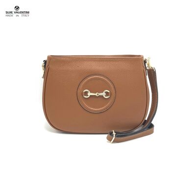 Bolso de hombro en piel auténtica, Made in Italy, art.112627