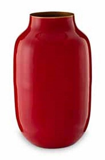 PIP Vase métal ovale Blushing Rouge 30cm