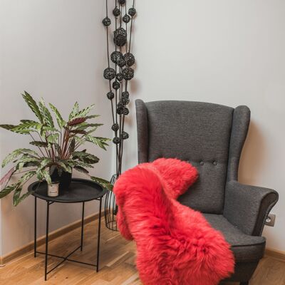 Red Dyed Genuine Sheepskin Lambskin Sheep Skin Rug Pelt Soft Wool Throw, schaffell Hygge