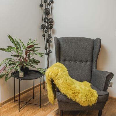 Yellow Dyed Genuine Sheepskin, Lambskin, Sheep Skin Rug, Pel,t Soft Wool Throw, schaffell Hygge