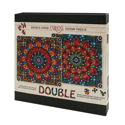 Puzzle de madera, Doble Flor incl.Marco de rompecabezas