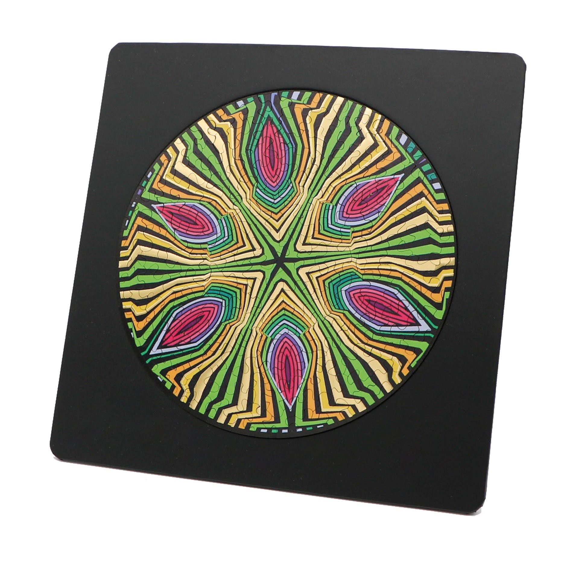 Holzpuzzle, Double Hippie inkl Puzzlerahmen