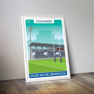 Affiche stade rugby Michel Benichou Colomiers I Affiche rugby I Poster rugby