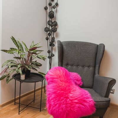 Dark Pink Dyed Genuine Sheepskin Lambskin Sheep Skin Rug Pelt Soft Wool Throw, schaffell Hygge (90-100cm)