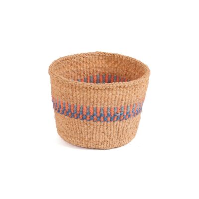 DALA: Cesta de sisal extra pequeña de color naranja y azul