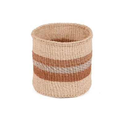 KORTI: Extra Small Brown and Grey Sisal Basket