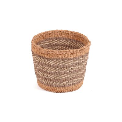 KESI: Extra Small Mocha and White Sisal Basket
