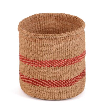 MAARUFU: Small Red and Natural Sisal Basket