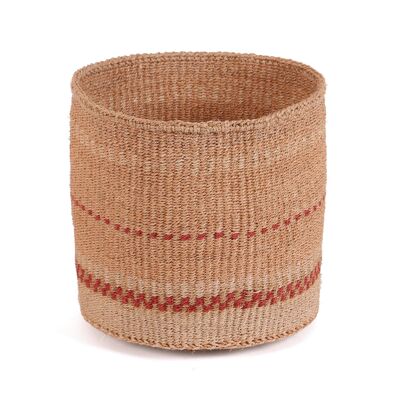 MAHALI: Small Red and Natural Sisal Basket