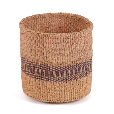 MAGOTI: Small Mauve and Natural Sisal Basket