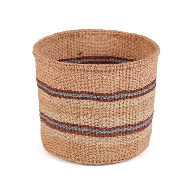 MAISHA: Small Brown, Blue and Natural Sisal Basket