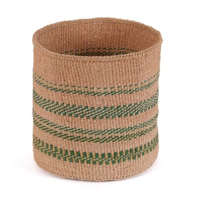 MBIO: Cesta de sisal mediana verde y natural