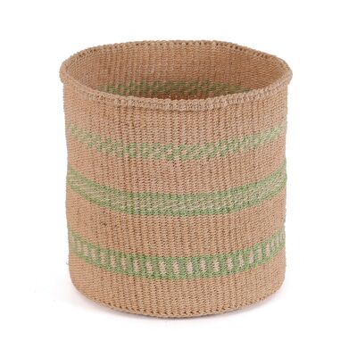 MINGI: Cesta mediana de sisal verde y natural