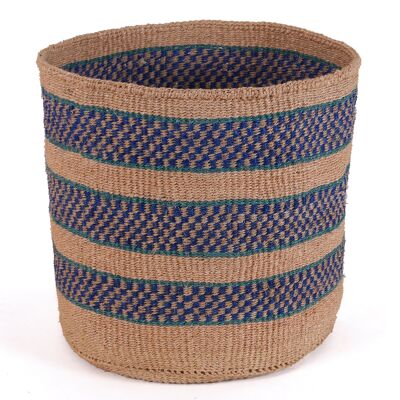 MOTO: Cesta grande de sisal azul y verde azulado