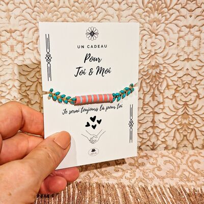 Dos pulseras ajustables de perlas heishi turquesas rosas