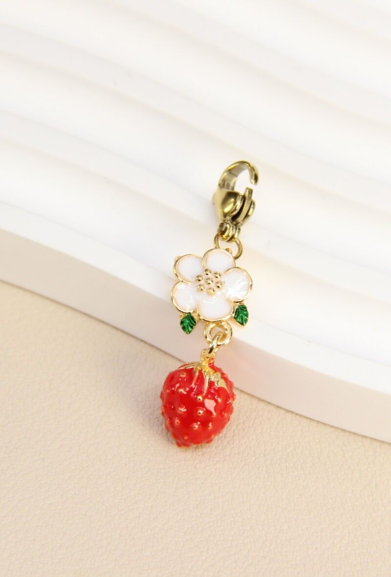 Colgante de fresa de acero inoxidable - Elegancia gourmet