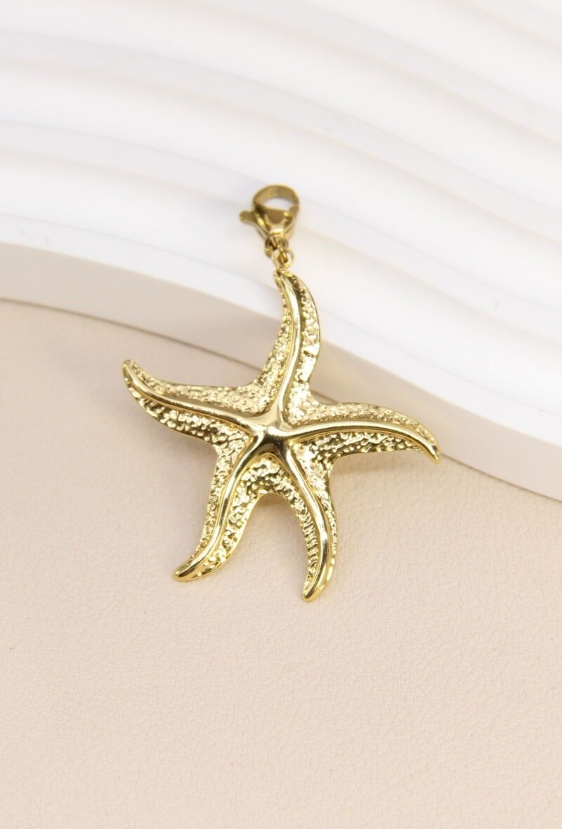Colgante de estrella de mar de acero inoxidable - Charm brillante
