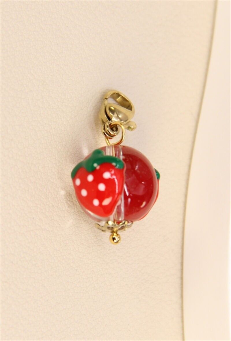Pendentif Fraise en Perle - Fantaisie Inoxydable