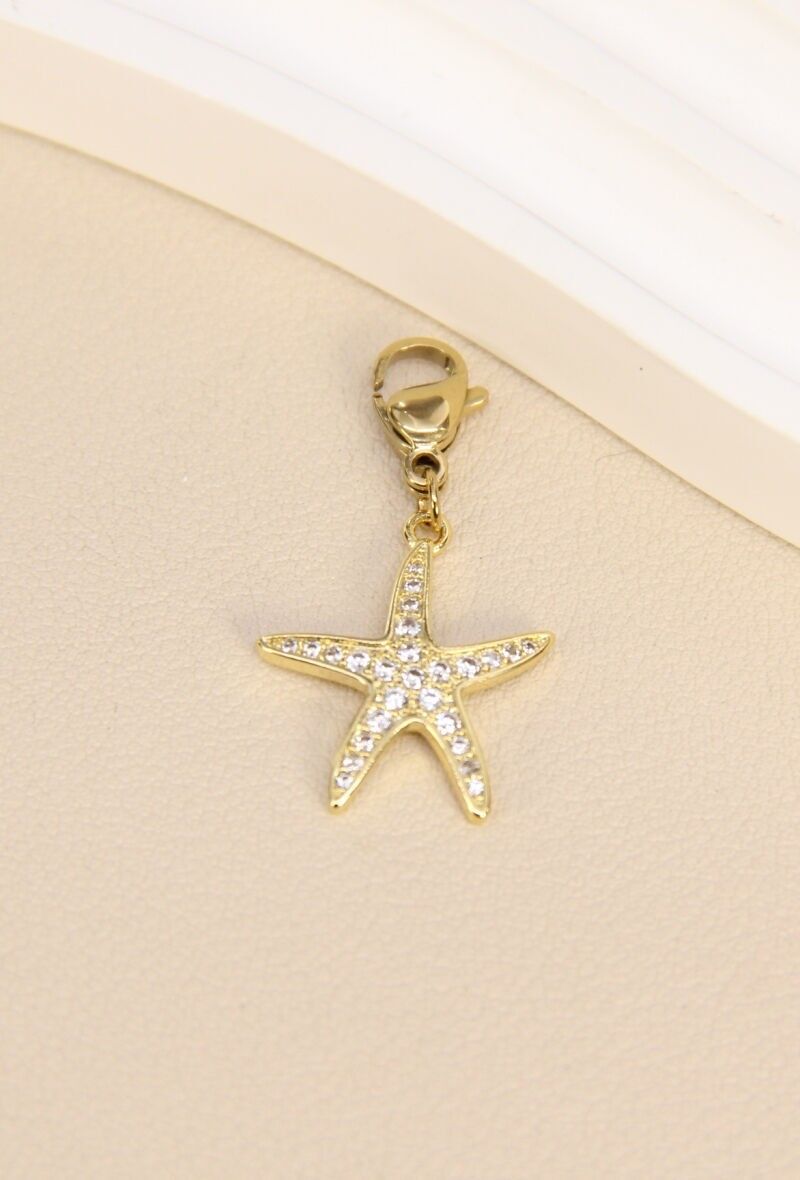 Strass-Seestern-Anhänger - Edelstahl Eleganz