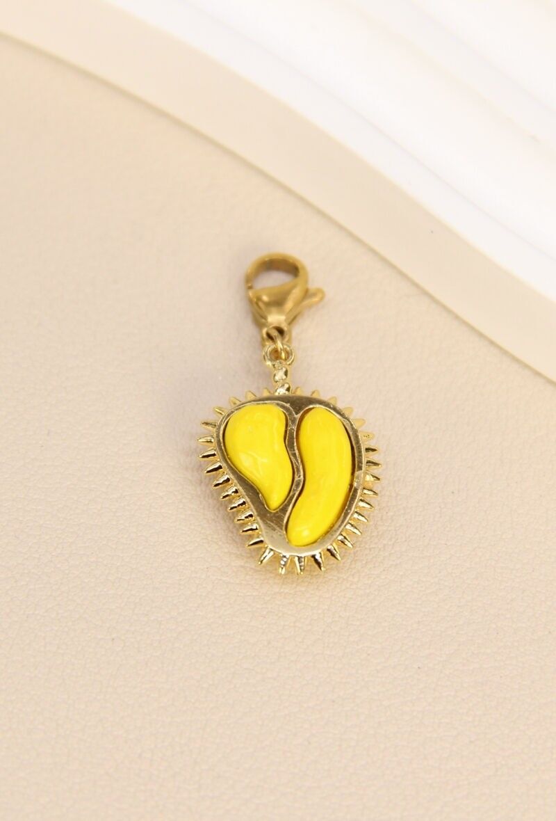 Pendentif Durian en acier inoxydable- Exotisme et Élégance