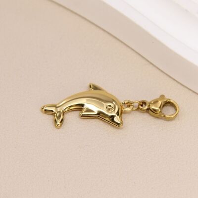 Pendentif Dauphin Inoxydable – Élégance Océanique et Créative