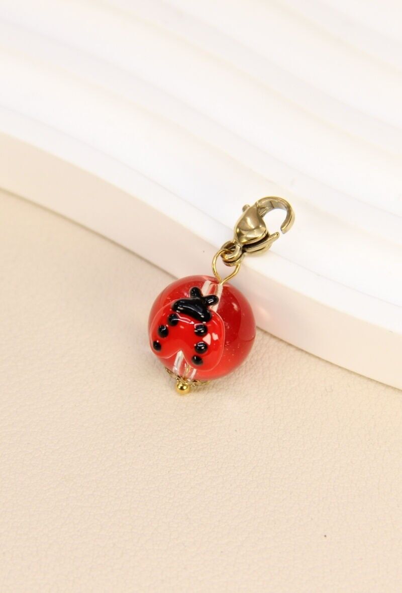Pendentif Coccinelle - Charme Naturel en Acier Inoxydable