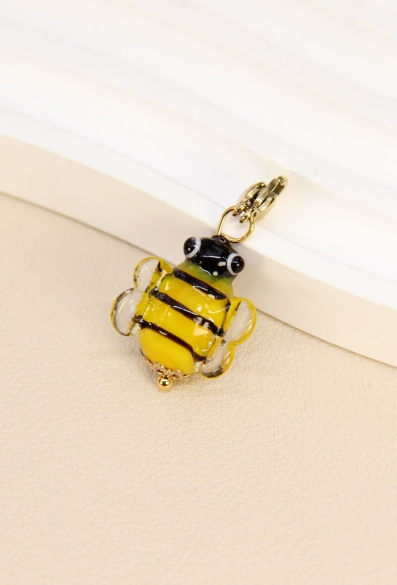 Bienenanhänger aus Edelstahl und Keramik - Divine Bee