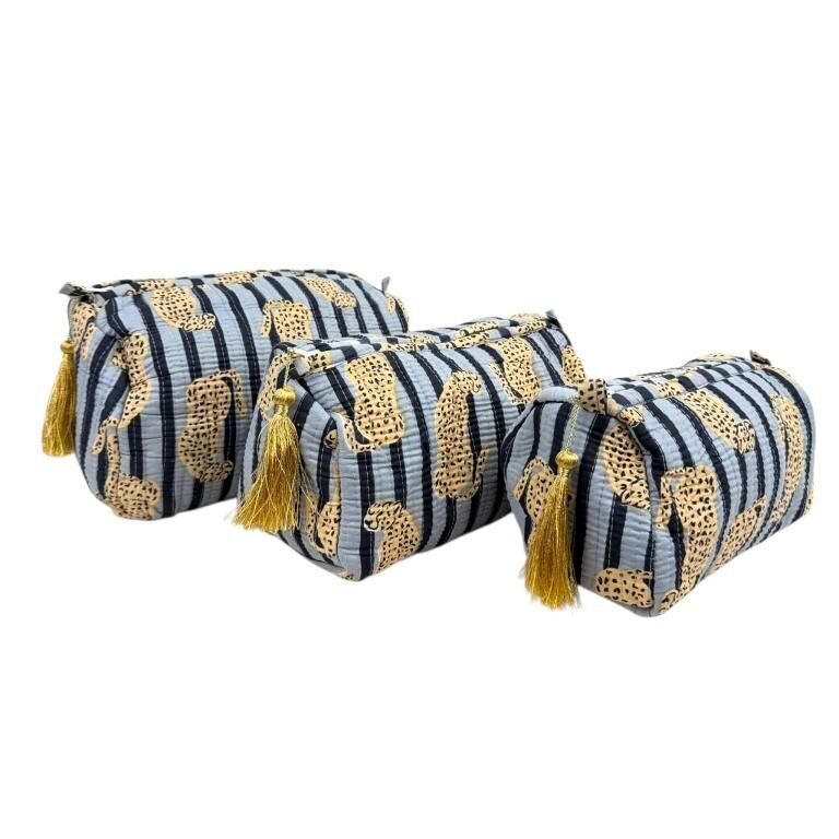 Lot de 3 trousses de toilette B2B rembourrées et exclusives en coton