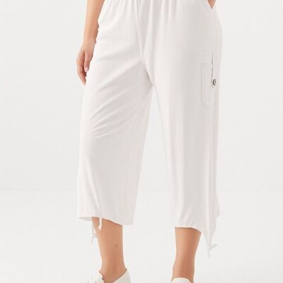 Pantacourt large blanc grande taille (B78)