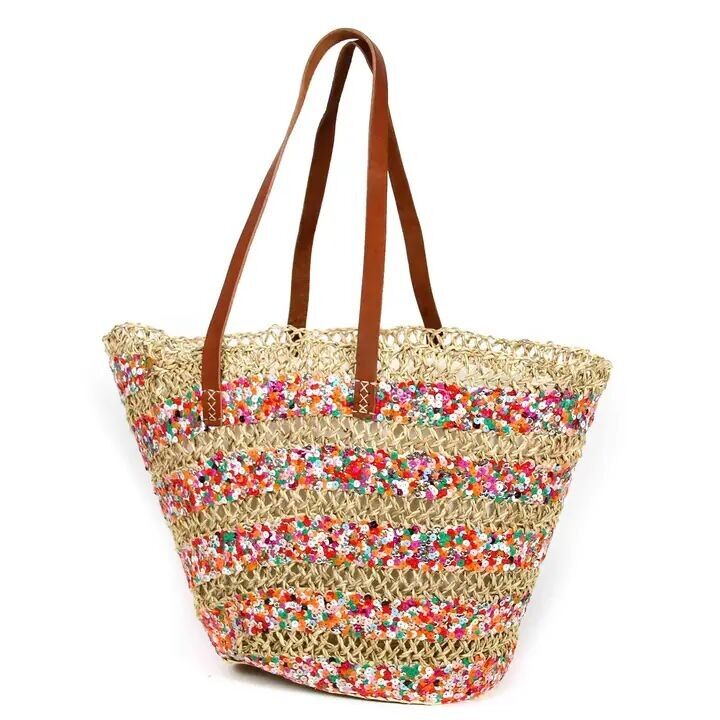Buy wholesale Palma Sequin Tote Bag – Handmade Moroccan Basket