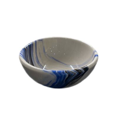 Cuenco de cerámica para salsa - Colonsay | Moca, mármol azul cielo - 8 cm x 5 cm de profundidad