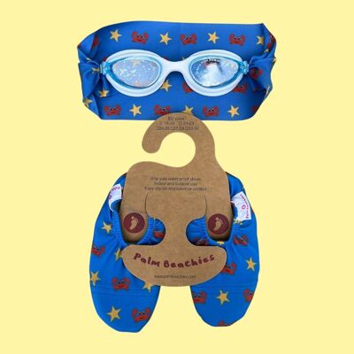 Chaussure d'eau enfants crabes pointure 30/32 et lunettes de natation en pack