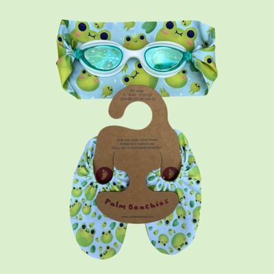 Chaussure d'eau enfants grenouille pointure 33/34 et lunette de natation en pack