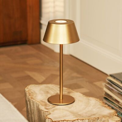 Milou Gold - Lampe de table sans câble l Moderne, Design & 3 modes d'éclairage