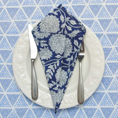 Tovaglioli da cena - Blu Floreale 18''