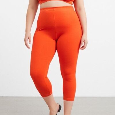 Leggings básicos naranjas de talla grande (B215)