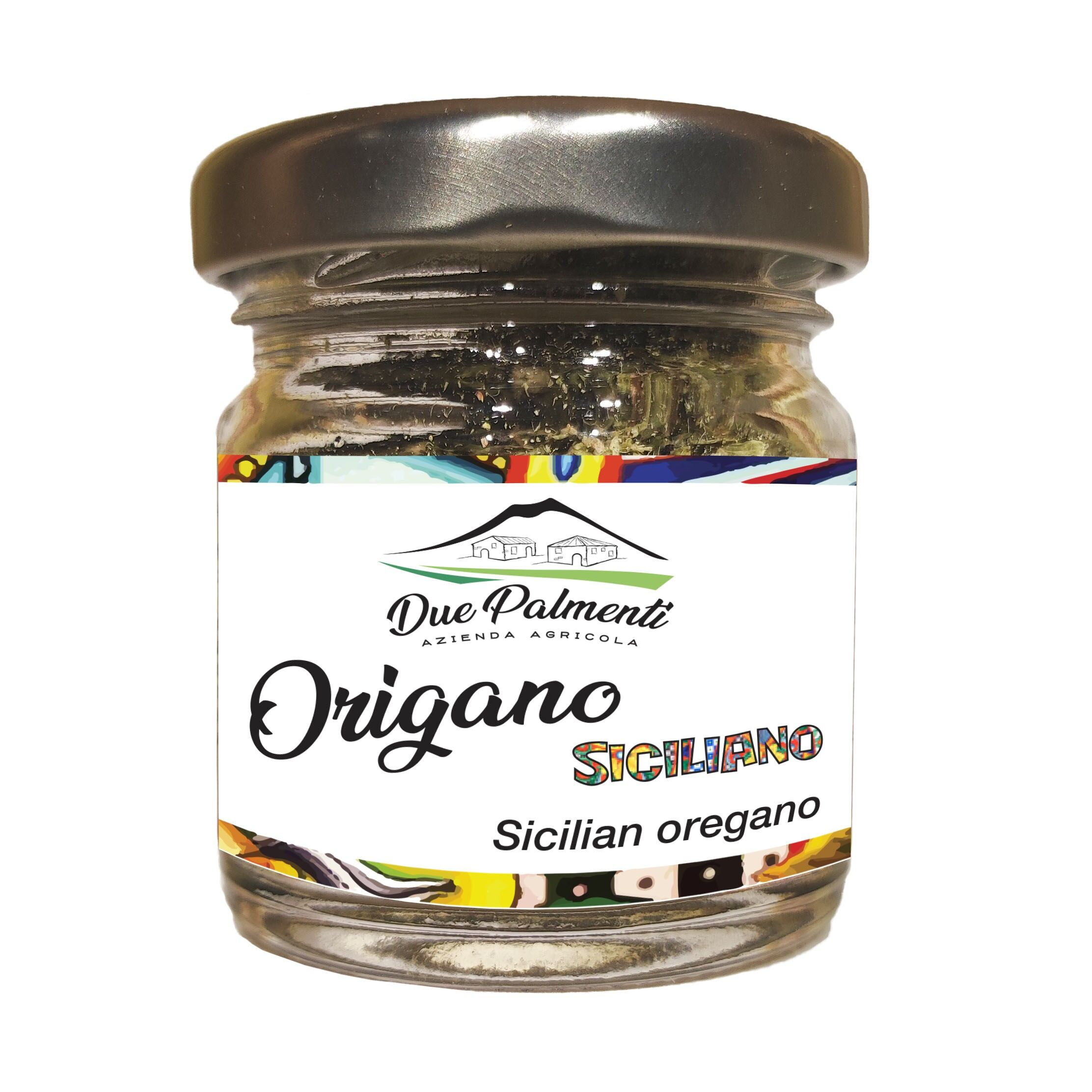 Sicilian oregano in a glass jar