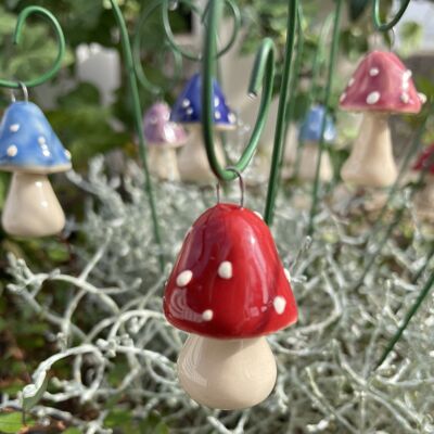 Hanging Ceramic Mushroom, Plant stake