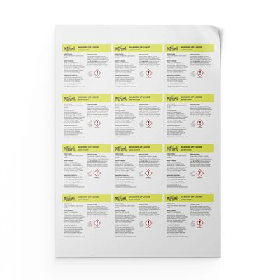Miniml Safety Label Sheet - 12 x Labels