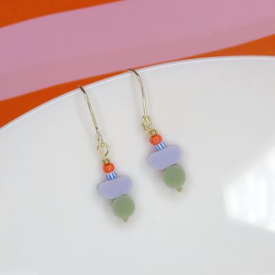 Pendientes Color Treats - circo con elementos rellenos de oro