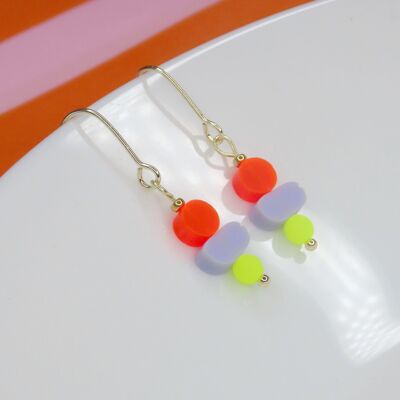 Boucles d'oreilles Color Treats néon avec éléments en or rempli