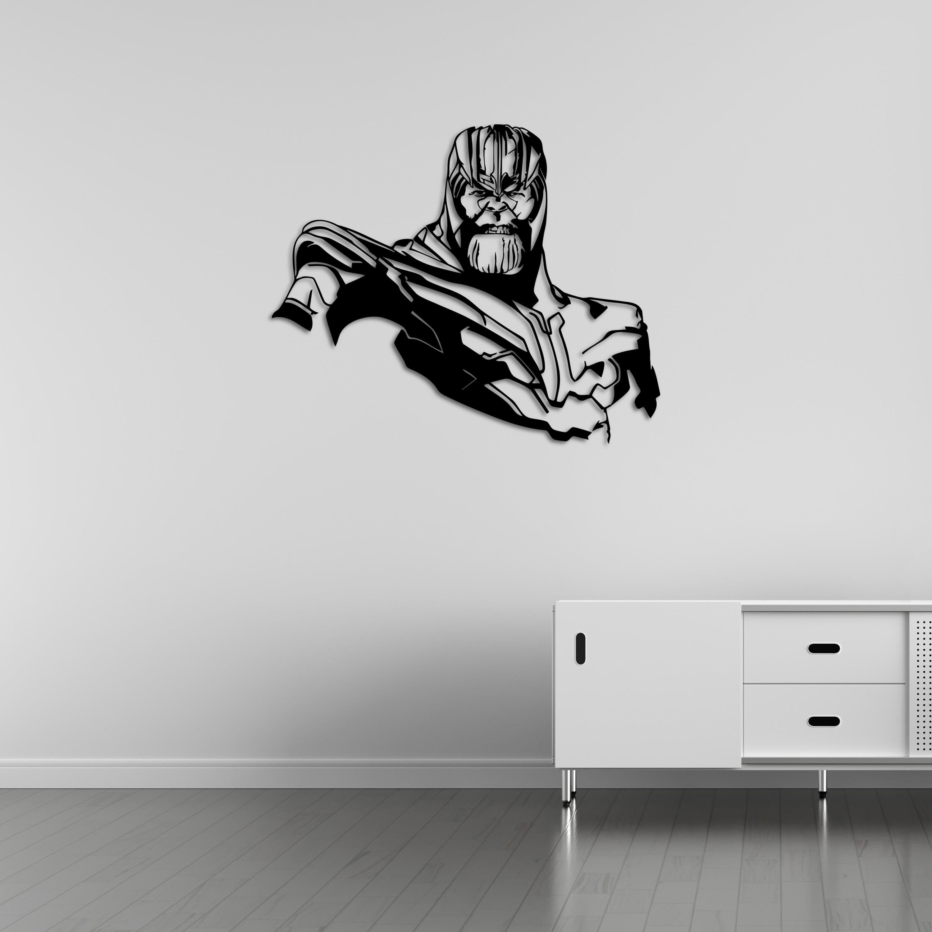 Gepanzerter Thanos – Silhouette Metallwandkunst
