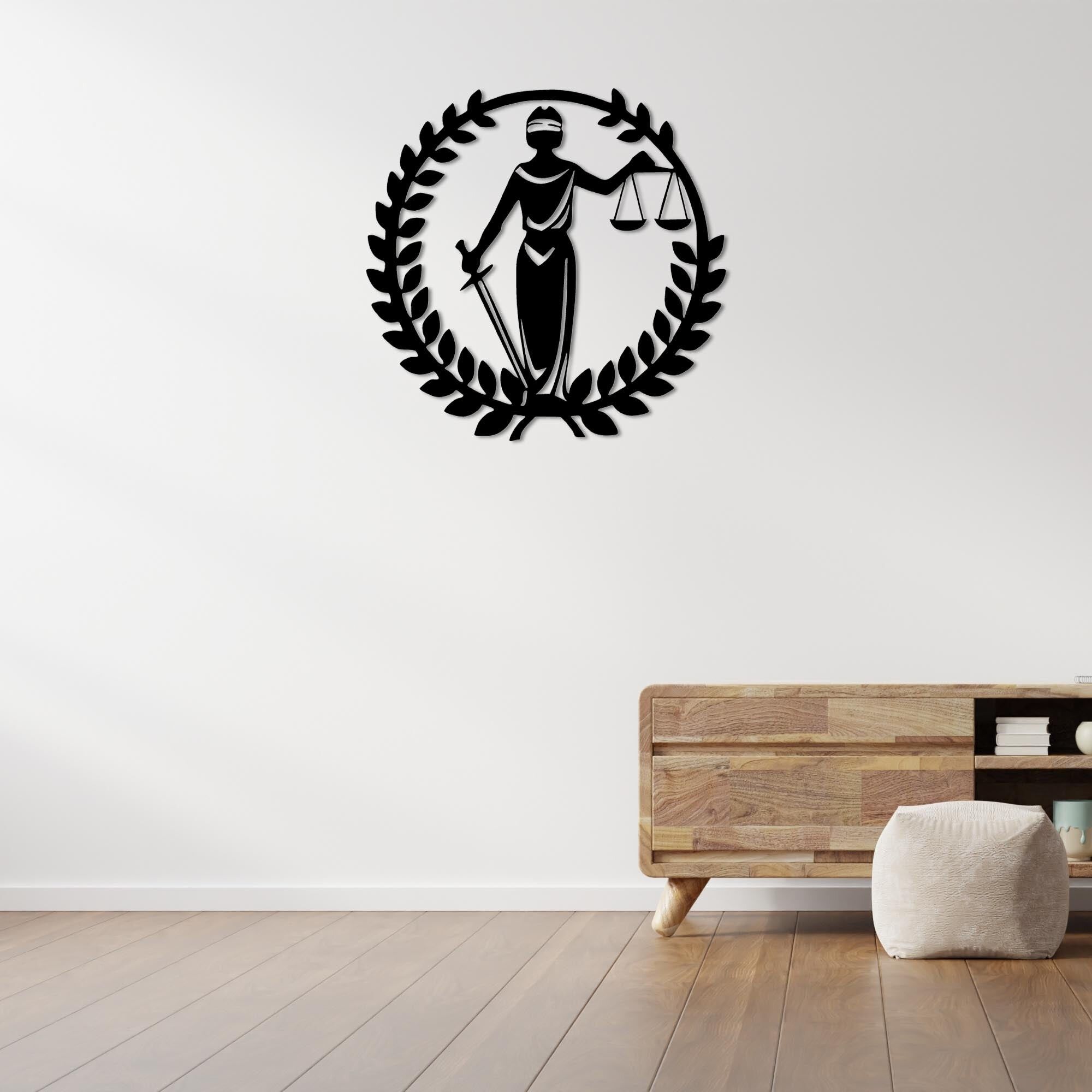 Metallwandkunst „Herz der Gerechtigkeit“ | Elegante juristische Dekorationskunst