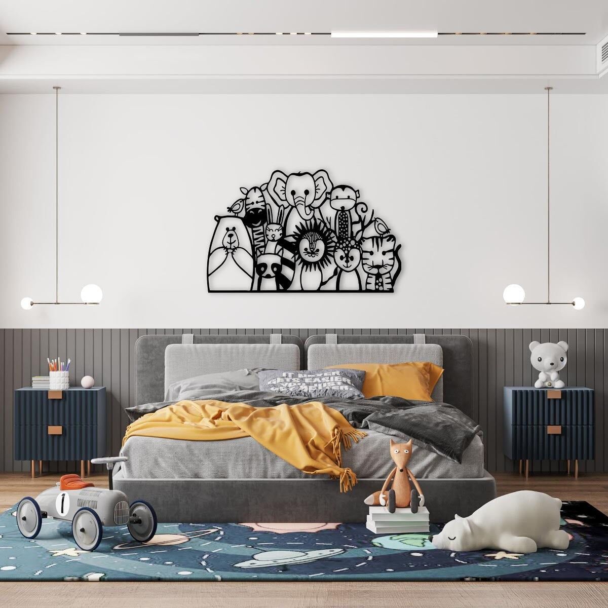 Wandkunst aus Metall „Joy of the Forest“ | Dekorative Naturskulptur