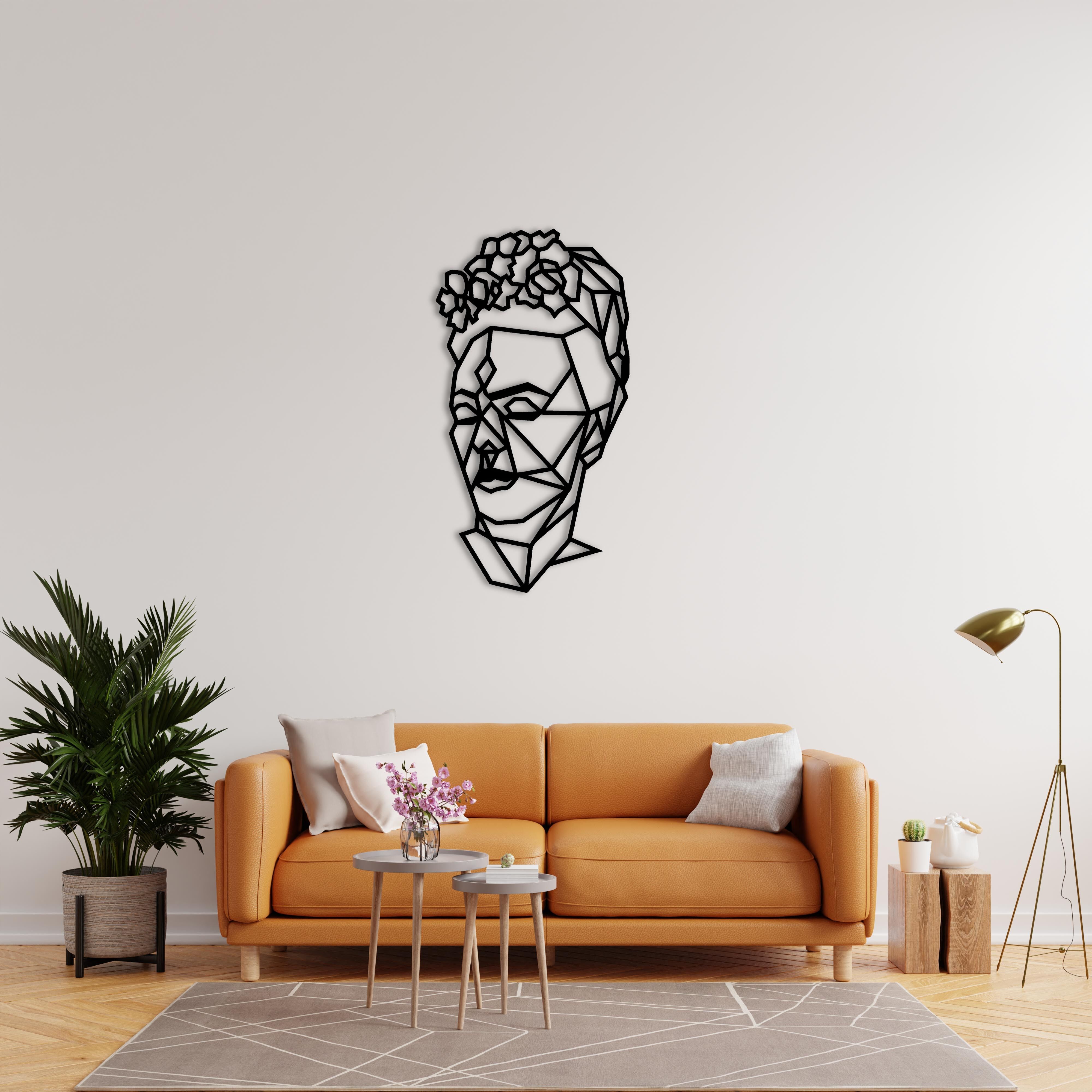 Porträt der zerbrechlichen Stärke Frida Kahlo Metall Wanddekoration